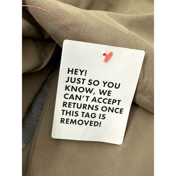 Topshop Crop Pants Slit Ankle Tailored Front Seam Detail Tan/Beige Women's 4 NWT - Picture 8 of 10